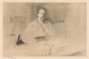 Porträt von Anatole France an seinem Schreibtisch