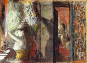 Garderobe der Schauspielerinnen, ca. 1885 von Edgar Degas