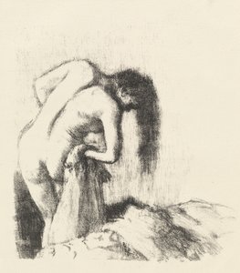 Nach dem Bad (La sortie du bain (Petite planche)) von Edgar Degas