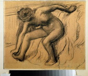 Nach dem Bad. Zeichnung von Edgar Degas (1834-1917) von Edgar Degas