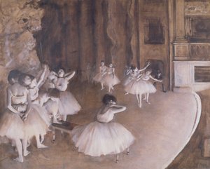 Ballettprobe auf der Bühne von Edgar Degas