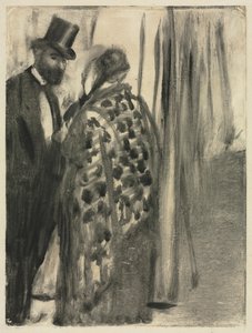 Gespräch: Ludovic Halévy und Madame Cardinal, um 1880-1883 von Edgar Degas
