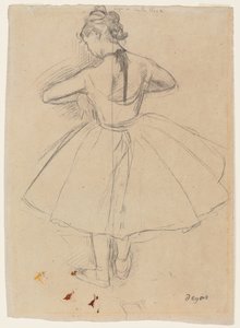 Tänzerin stehend, Rückansicht; Danseuse debout, vue de dos, 1872-1873 von Edgar Degas