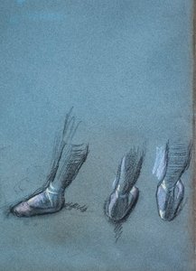 Tänzerin von hinten und drei Fußstudien (Detail) von Edgar Degas