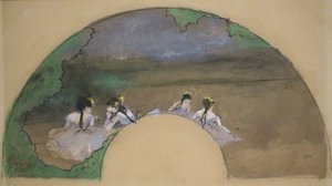 Fan - Tänzer auf der Bühne von Edgar Degas