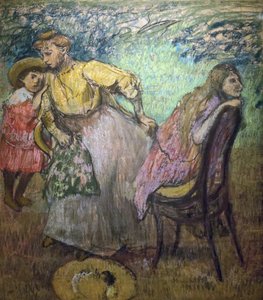 Madame Alexis Rouart und ihre Kinder (ca. 1905). Edgar Degas (1834-1917). Pastell und Kohle auf Transparentpapierstäben, voll auf Karton. Musée des Beaux-Arts de la Ville de Paris, Petit Palais. von Edgar Degas