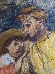 Madame Alexis Rouart und ihre Kinder (Detail) (ca. 1905). Edgar Degas (1834-1917). Pastell und Kohle auf Transparentpapierstäben, voll auf Karton. Musée des Beaux-Arts de la Ville de Paris, Petit Palais. von Edgar Degas