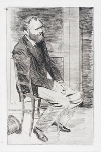 Manet sitzt, nach rechts gewandt von Edgar Degas