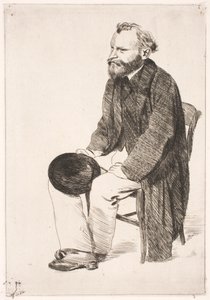 Manet sitzt. Nach links gewandt von Edgar Degas