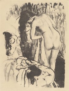 Nackte Frau stehend, sich trocknend von Edgar Degas