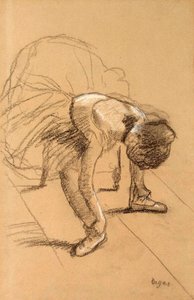 Sitzende Tänzerin, die ihre Schuhe anpasst, ca. 1876