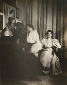 [Selbstporträt mit Christine und Yvonne Lerolle], wahrscheinlich 1895-96 von Edgar Degas