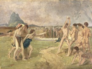 Studie für Die jungen Spartaner beim Training, ca. 1860-61 (Detail)