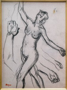 Studie einer Frau. 1878, Kohle auf Papier von Edgar Degas