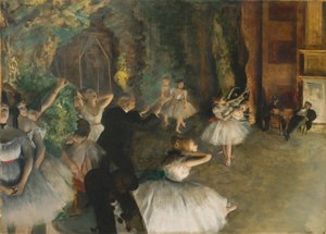 Die Probe des Balletts auf der Bühne, ca. 1878-79 von Edgar Degas