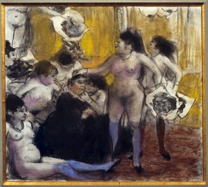 Die Feier des Gönners Maison close während einer Feier zu Ehren eines Zuhälters. Gemälde von Edgar Degas von Edgar Degas