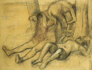 Drei Badende unter einem Baum, ca. 1894 von Edgar Degas