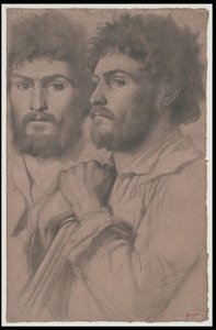 Zwei Porträtstudien eines Mannes, ca. 1856-1857 von Edgar Degas
