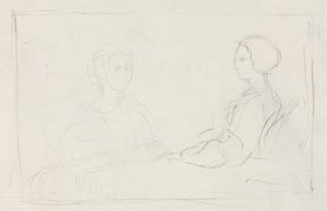 Zwei sitzende Frauen, verso, 1856-1860 von Edgar Degas