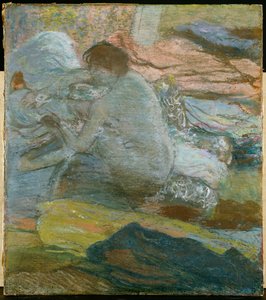 Frau wischt ihre Füße ab, 1893