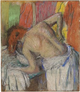Frau wäscht ihren Rücken, ca. 1895