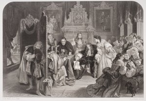 Jakob II. (1633-1701) erhält Nachricht von der Landung des Prinzen von Oranien, graviert von F.A. Heath von Edgar Melville Ward