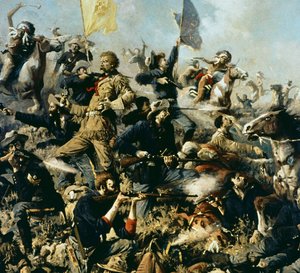 Schlacht am Little Bighorn, 25. Juni 1876 (Detail) von Edgar Samuel Paxson