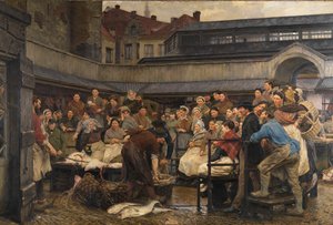 Der alte Fischmarkt in Antwerpen im Jahr 1882
