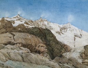 Der Mischabe Horner aus Saas-Fee, Wallis, Schweiz