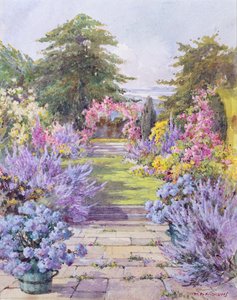 Der Steinplattenweg in einem Sommergarten von Edith Alice Andrews