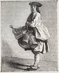 Der Laternenhändler - Kleines Gewerbe in Paris („Études prises dans le bas Peuple, ou les Cris de Paris“) - Gravur von Edme Bouchardon (1698-1762) von Edmé Bouchardon