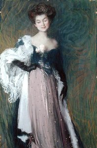 Junge Frau mit einer Rose von Edmond François Aman Jean