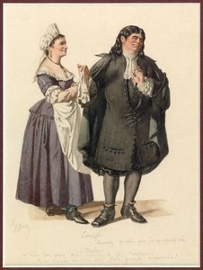Porträt von Dorine und Tartuffe von Edmond Aime Florentin Geffroy