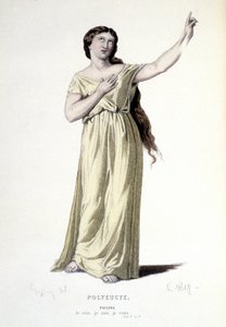 Die Figur der Pauline in der Tragödie Polyeucte Märtyrer - Vollständiges Theater: (Sammlung von Stücken von Corneille) Zeichnung von Geffroy, Gravur von L. Wolff - ed. Laplace, Sanchez et Cie, Paris 1884