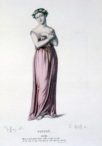 Die Figur der Psyche in der Tragikomödie und dem Ballett Psyche, Molière et Corneille - Vollständiges Theater: (Sammlung von Stücken von Corneille) Zeichnung von Geffroy, Gravur von L. Wolff - ed. Laplace, Sanchez et Cie, Paris 1884