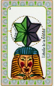 Tarot von Magus Belline gezeichnet von Edmond Billaudot um 1845 und an Hellseher Belline zur Neuauflage gegeben: Karte des Sterns der Frau