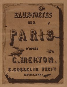 Titel der Radierungen über Paris: Umschlag, 1871 von Edmond Gosselin