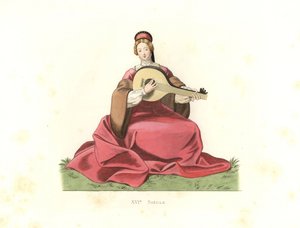 Adlige Frau, England von Edmond Lechevallier Chevignard