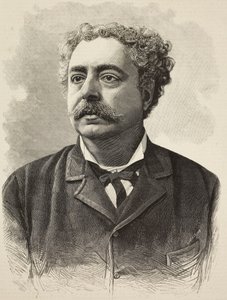Porträt von Edmondo De Amicis (1846-1908), italienischer Autor, Gravur von E Mancastroppa nach einem Foto von Schemboche aus L