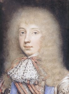 Porträt von Edward Stuart, Brustlänge, mit fließendem Haar und Spitzenkragen