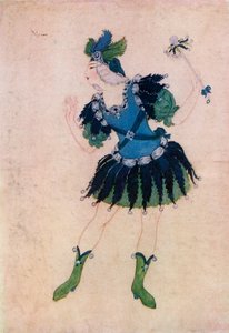 Kostümentwurf für Momus in der Oper Phebus und Pan, Edmund Dulac aus dem Buch 