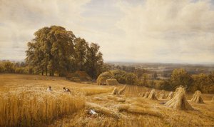 Eine weite Landschaft mit Erntearbeitern, 1873