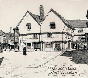 Die alte Booth Hall, Evesham, 19. Jahrhundert