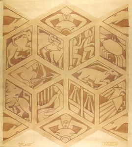 Tierkreiszeichen - Art Deco, April 1934 von Edmund Hunter