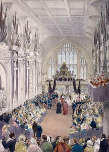 Napoleon III. und Kaiserin Eugenie in der Guildhall, London, 1855