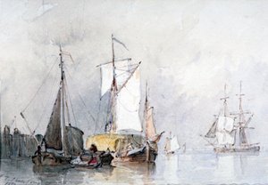 Ein niederländischer Heuboot, 1870 von Edmund Thornton Crawford
