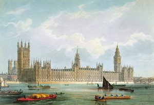 Die neuen Parlamentsgebäude, graviert von Thomas Picken, veröffentlicht von Lloyd Bros. und Co., 1852