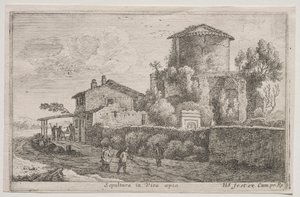 Verschiedene Ansichten in und um Rom: Grab entlang der Via Appia von Édouard Baldus