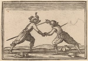 Duell mit Schwertern von Edouard Eckman after Jacques Callot