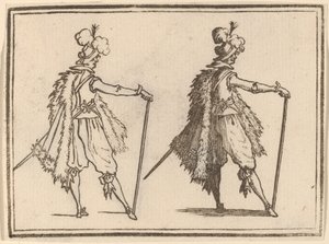 Herr mit Stock von Edouard Eckman after Jacques Callot